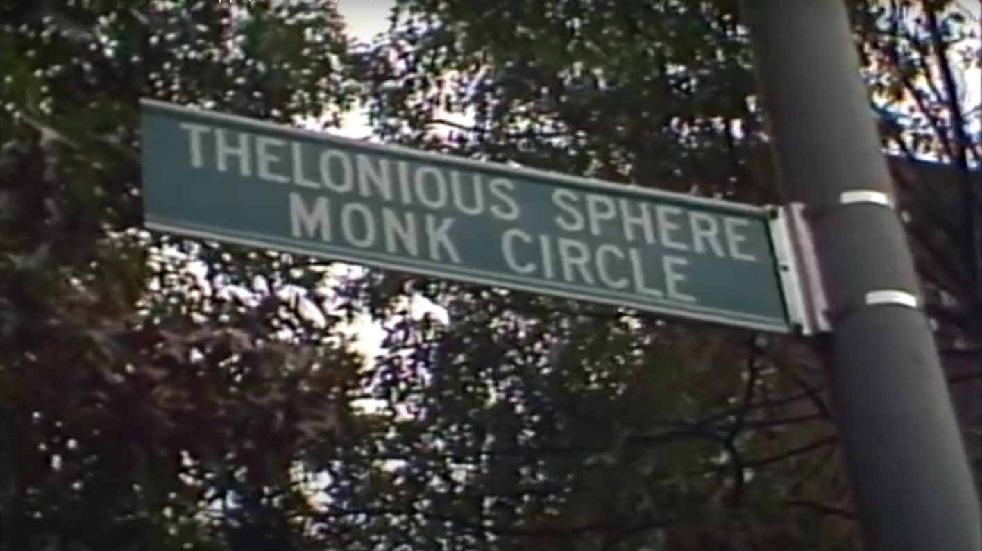 Screenshot from a video showing the dedication of the Thelonious Sphere Monk Circle