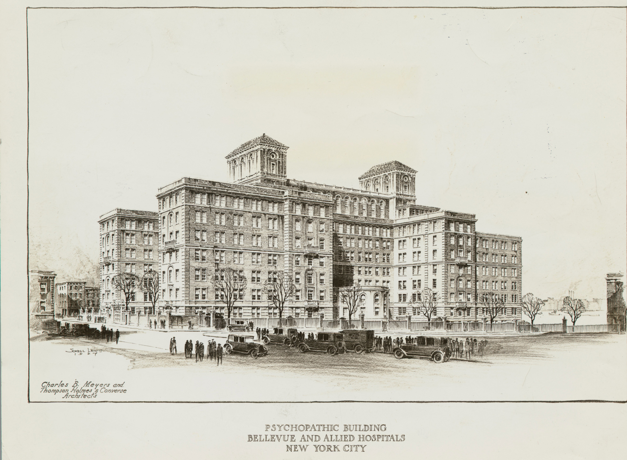 Rendering of psychopatic building at Bellevue Hospital.